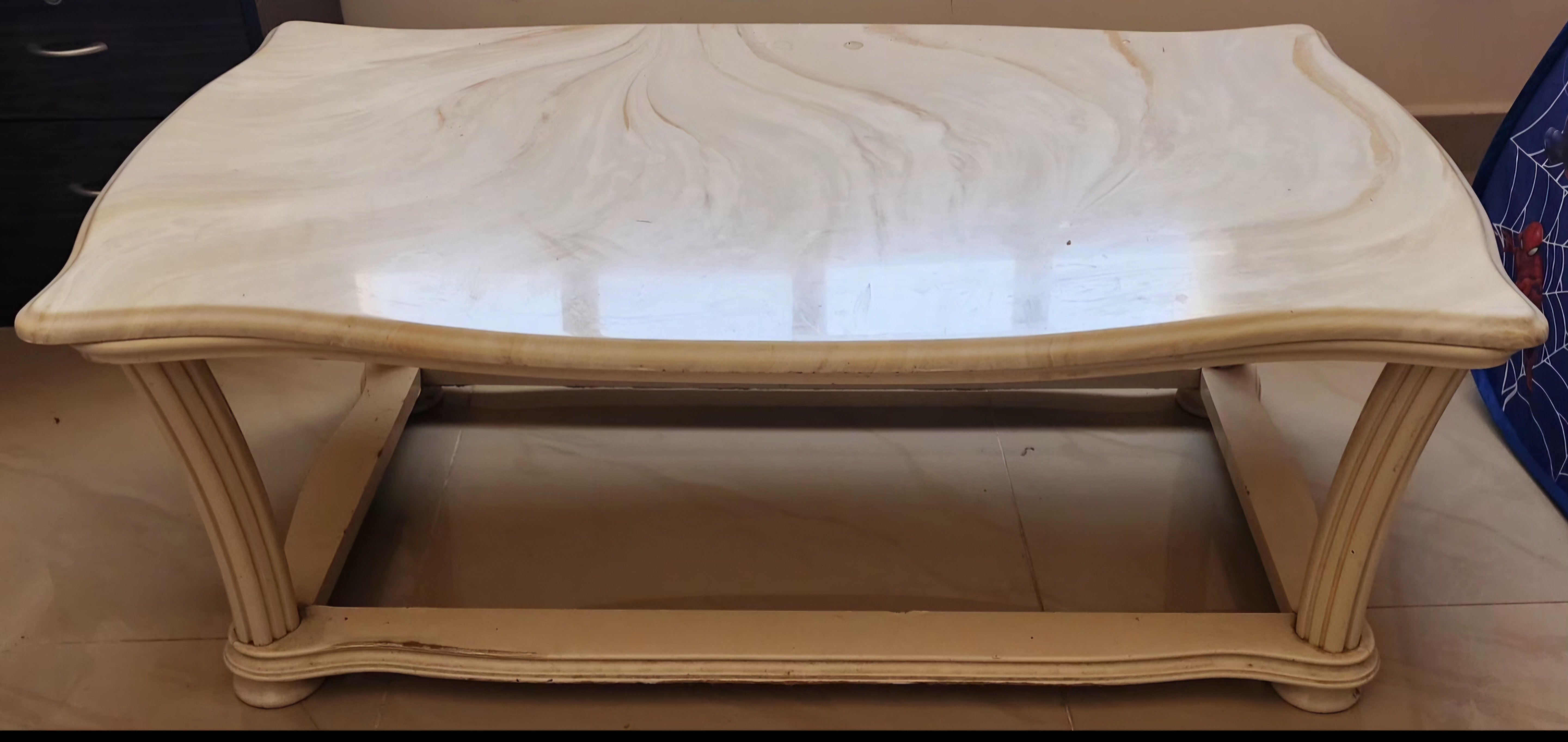 Elegant Marble-Look Center Coffee Table – Great Condition - Image 2