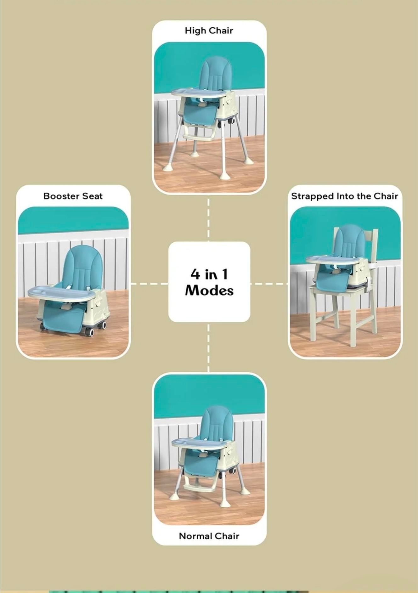 StarAndDaisy Comfort Baby High chair 4 in 1 Multifunctional Booster chair  - Image 9