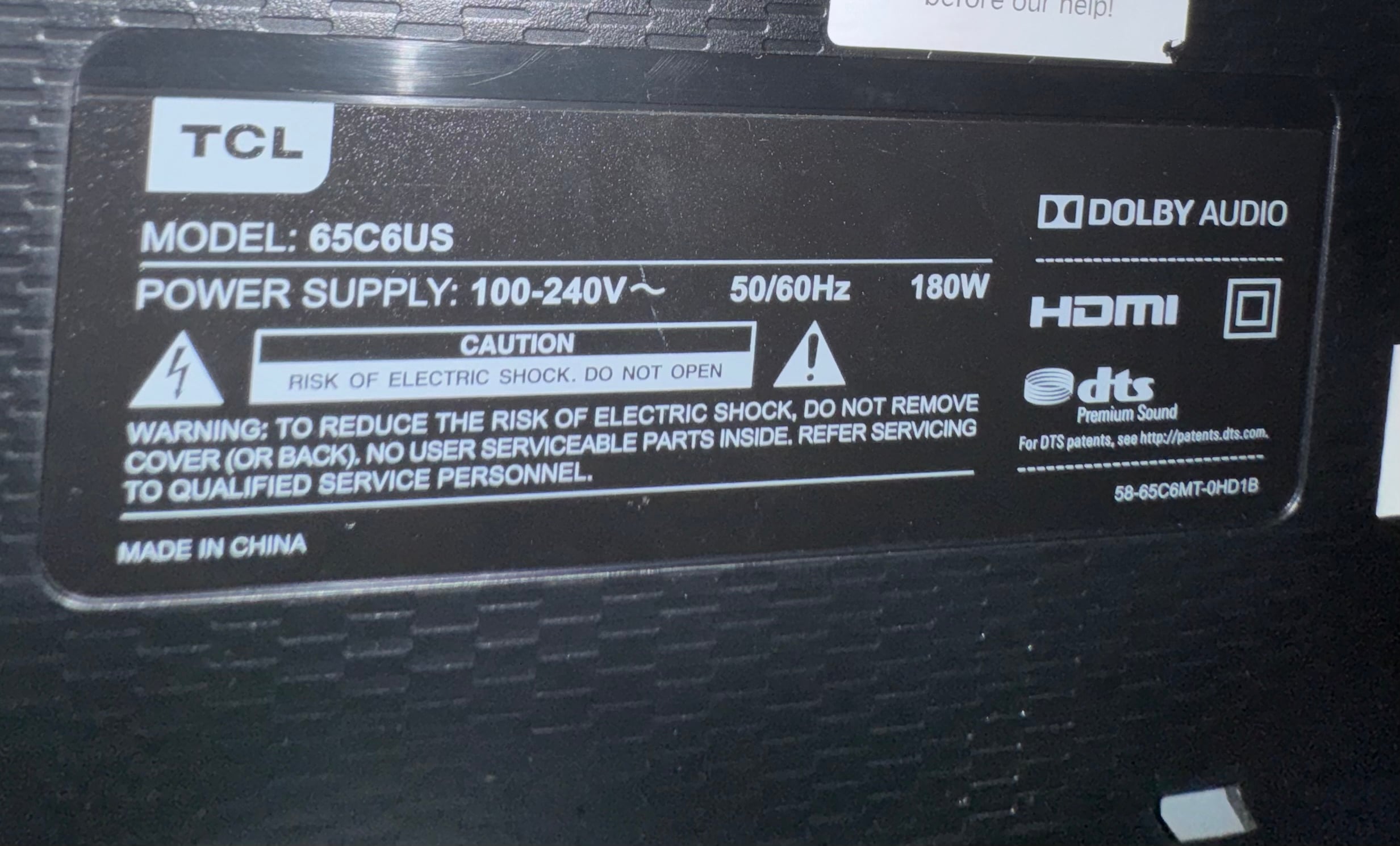 65” TCL TV - Image 4