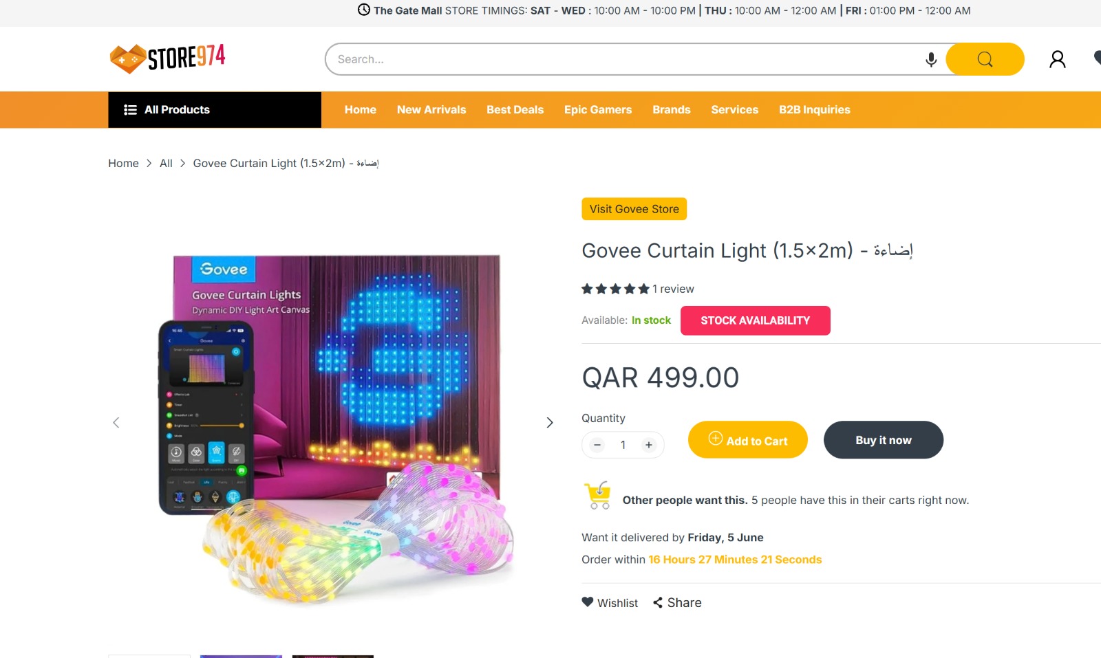 GOVEE RGBIC CURTAIN LIGHT 1.5X2M SMART LED - Image 6