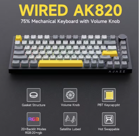Ajazz AK820 75% Wired Keyboard - Image 2