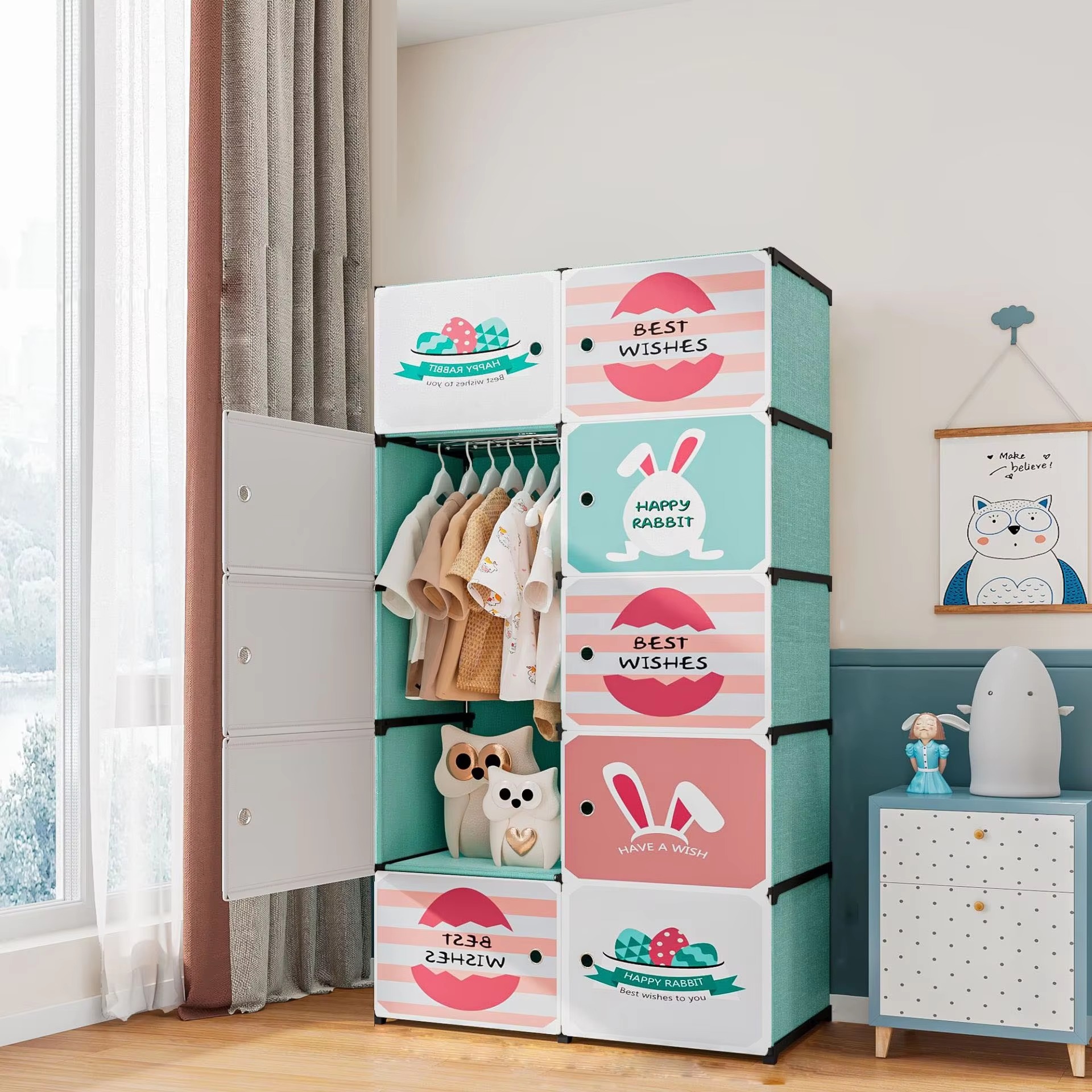 ? New Cute Cartoon Children's Wardrobe | Foldable Baby Cabinet Storage - Image 4