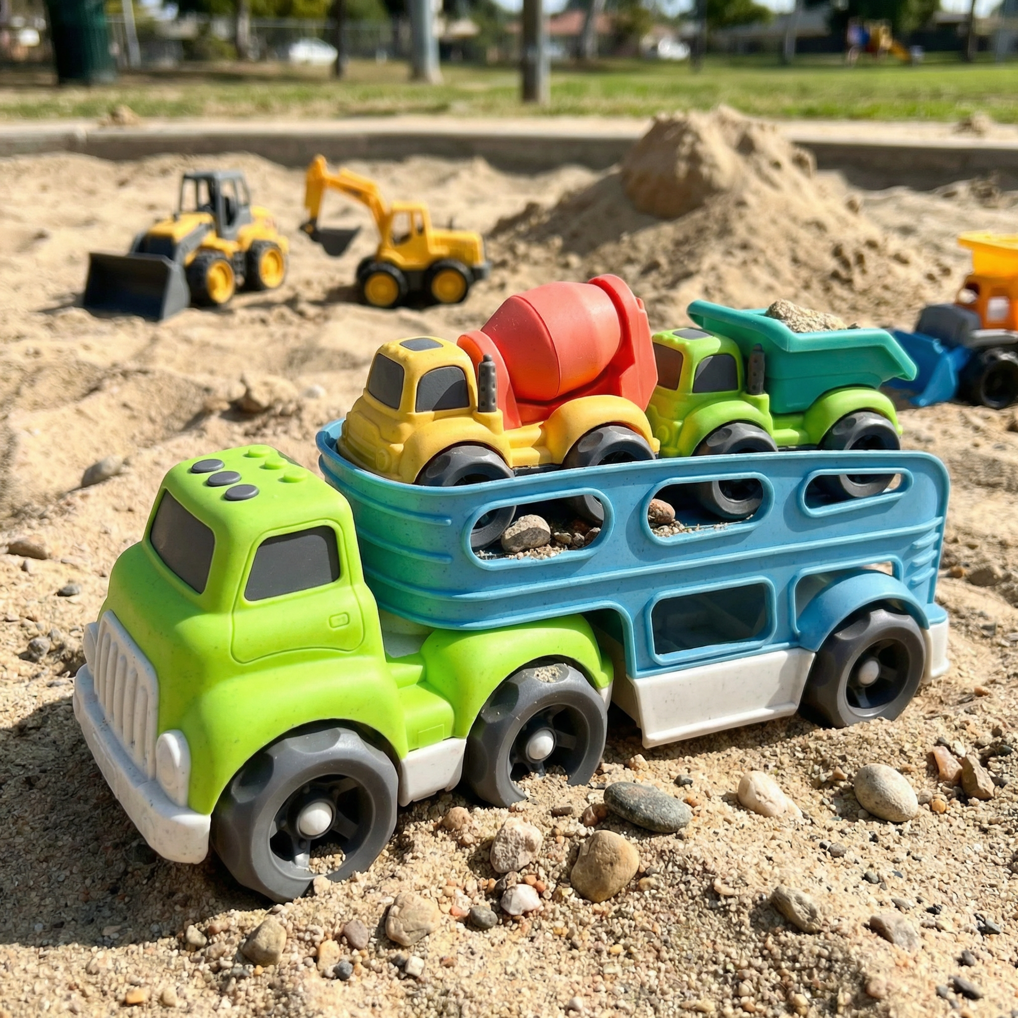 Bioplastic Car Carrier Truck Toy Set - Image 2