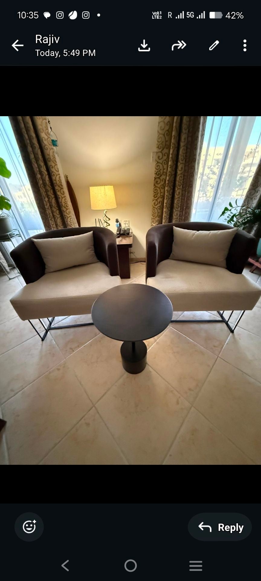 a pair of coffee chair - Image 1