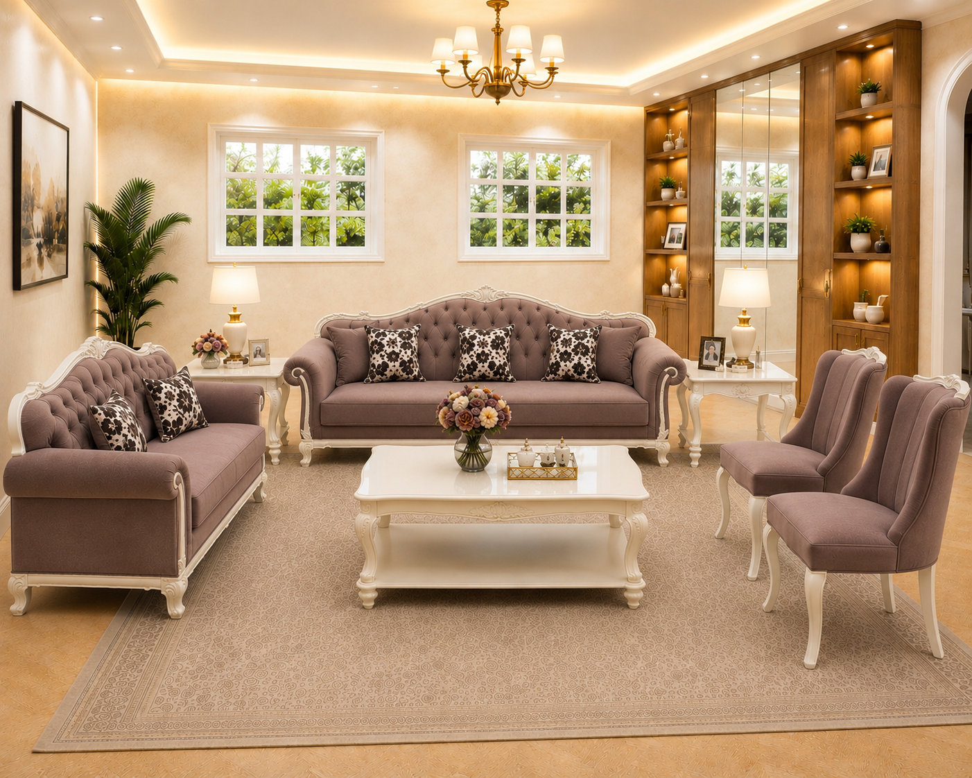 Sofa with 3 tables - Image 1