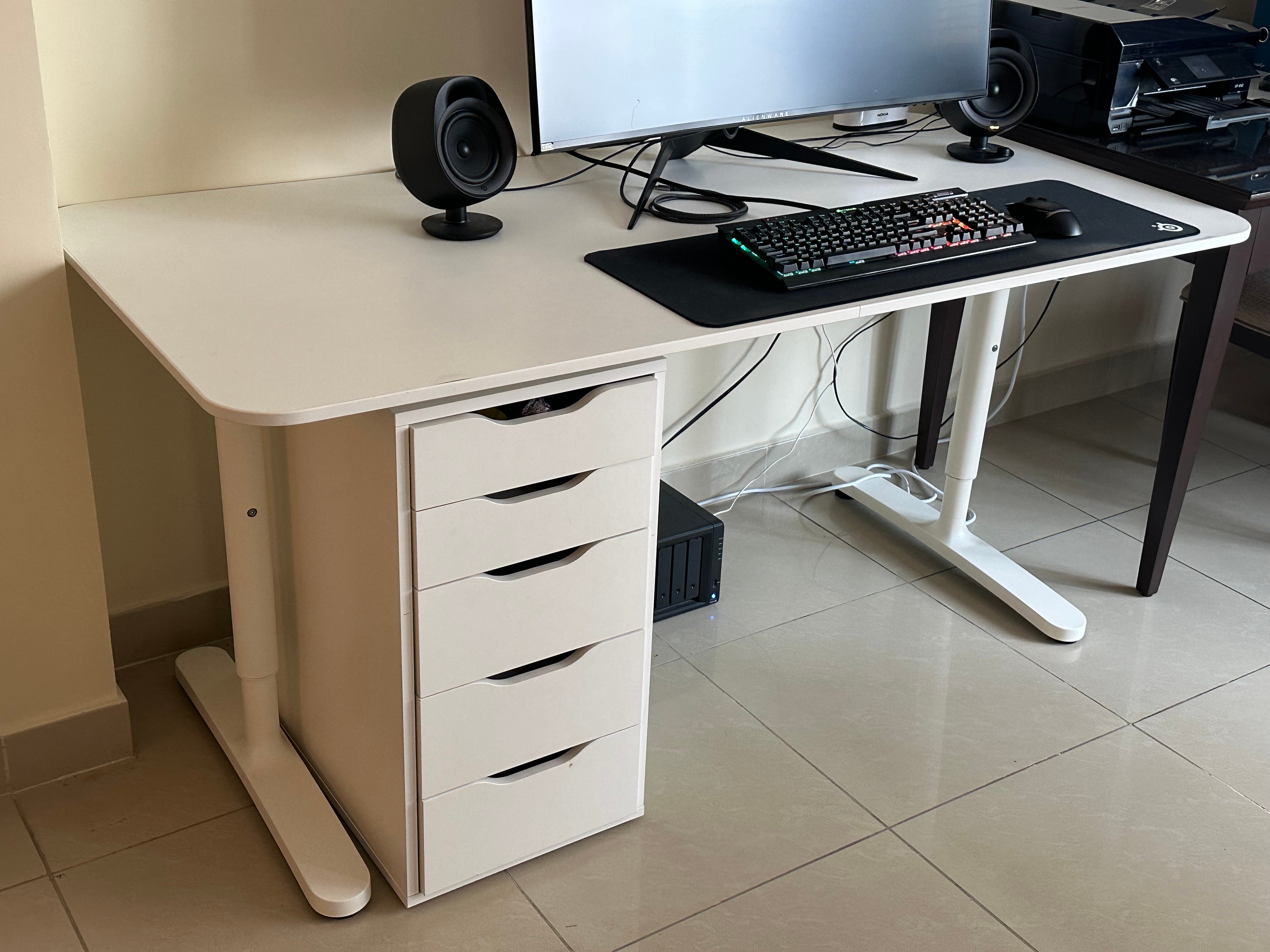 IKEA desk with drawer unit - Image 1