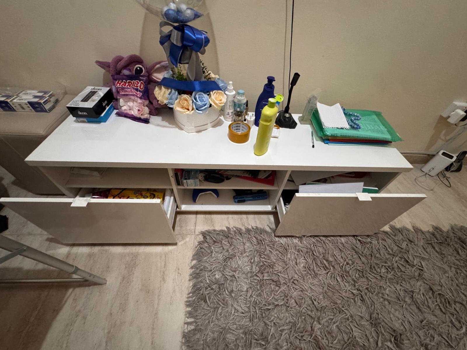 IKEA White TV Unit / Media Console – Storage Cabinet - Image 1