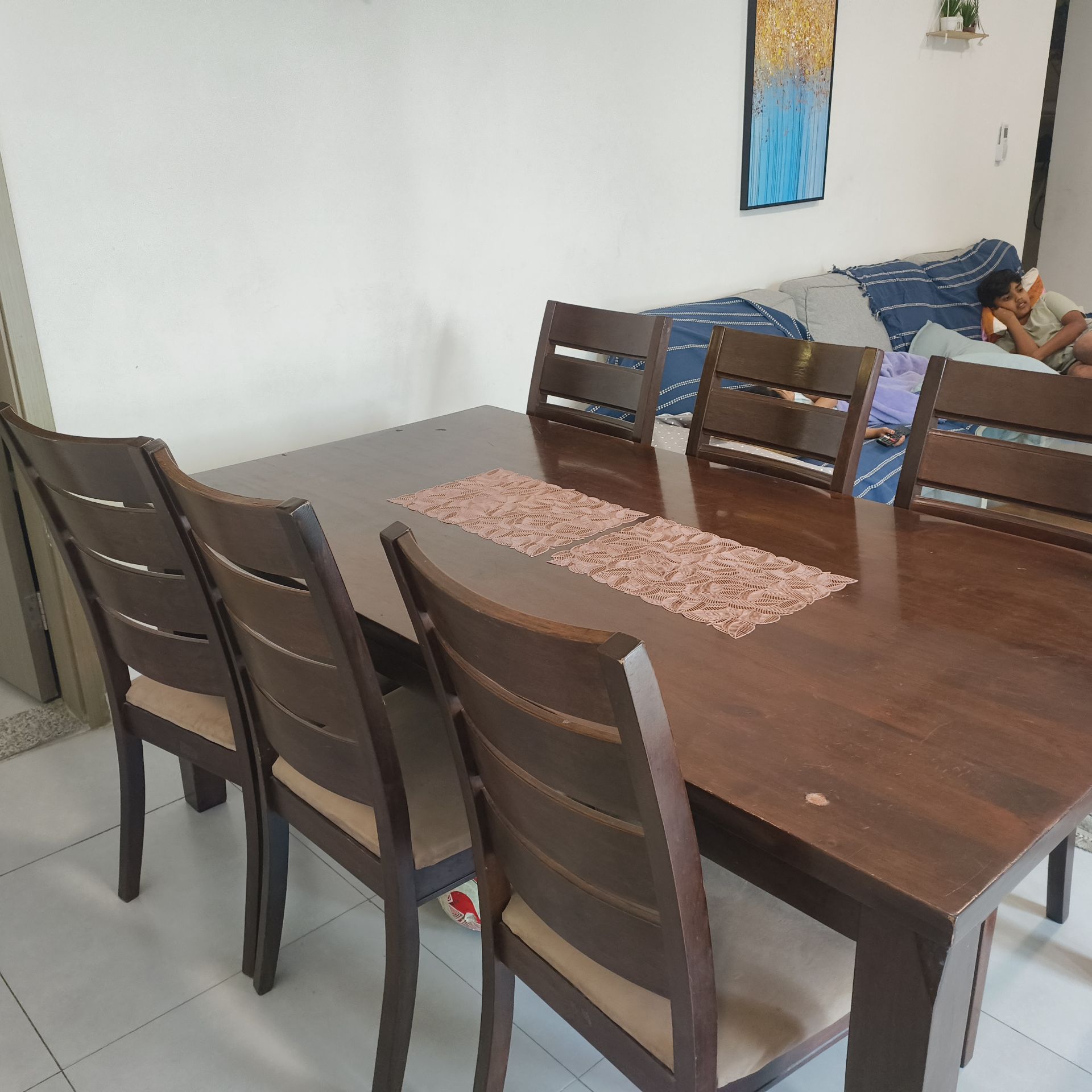  dining table set with 6 chair - Image 4