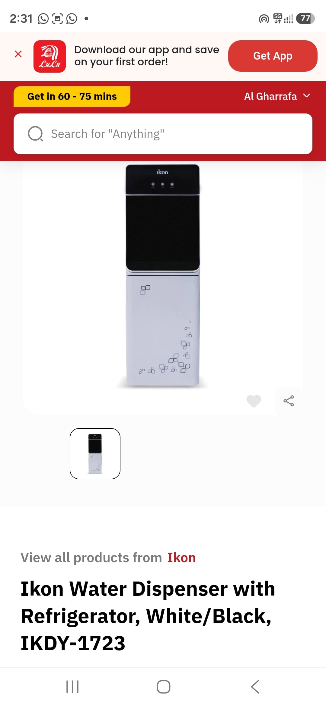 Ikon Water Dispenser with Refrigerator White - Image 2