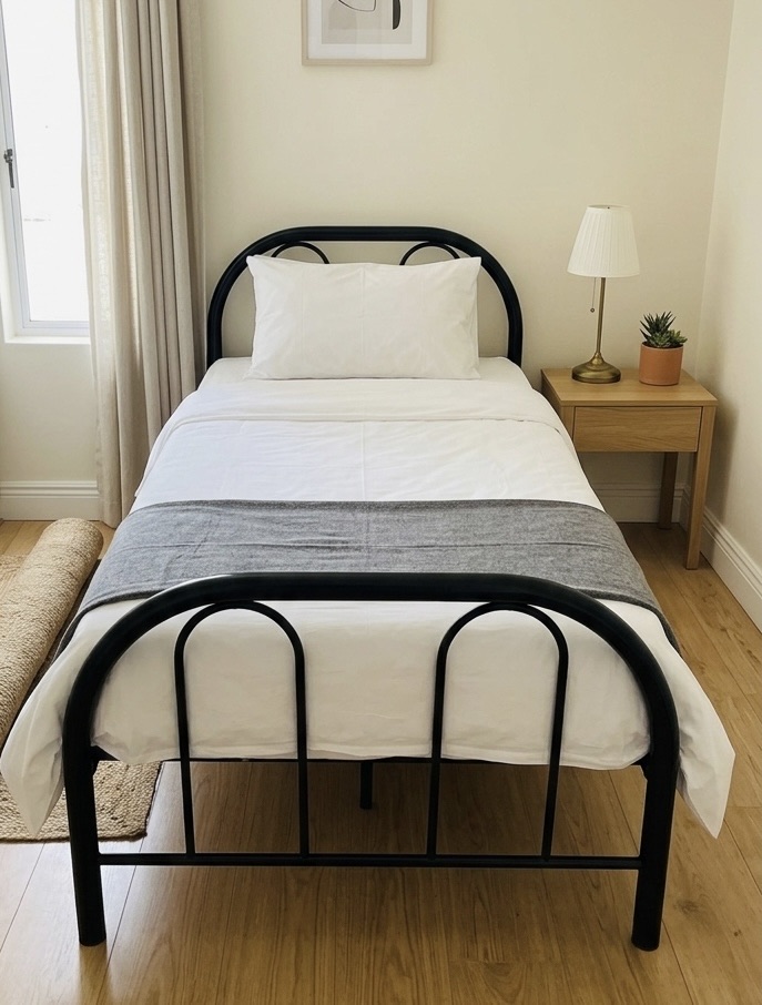 wardrobe and bed with mattress  - Image 3