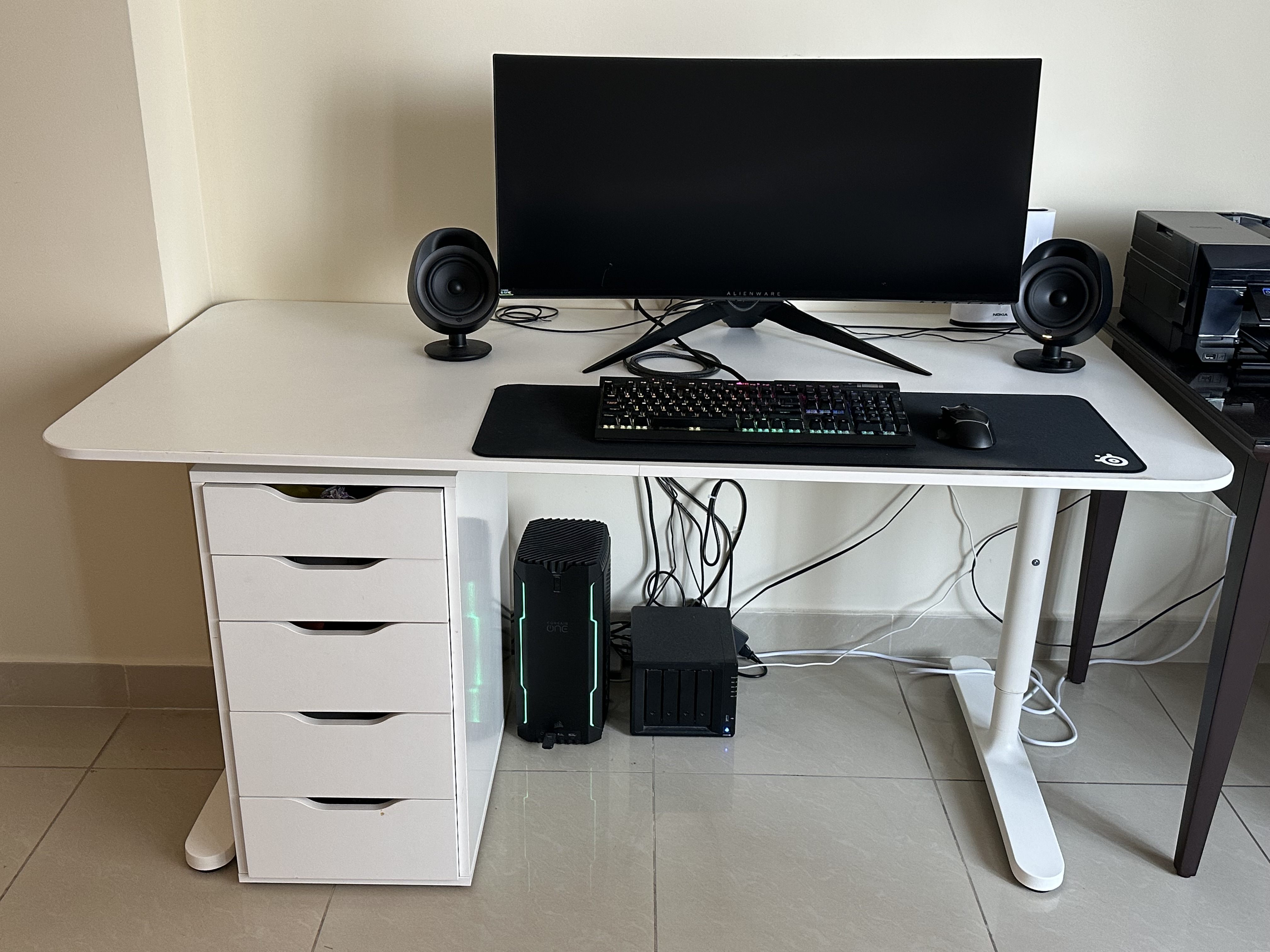 IKEA desk with drawer unit - Image 2