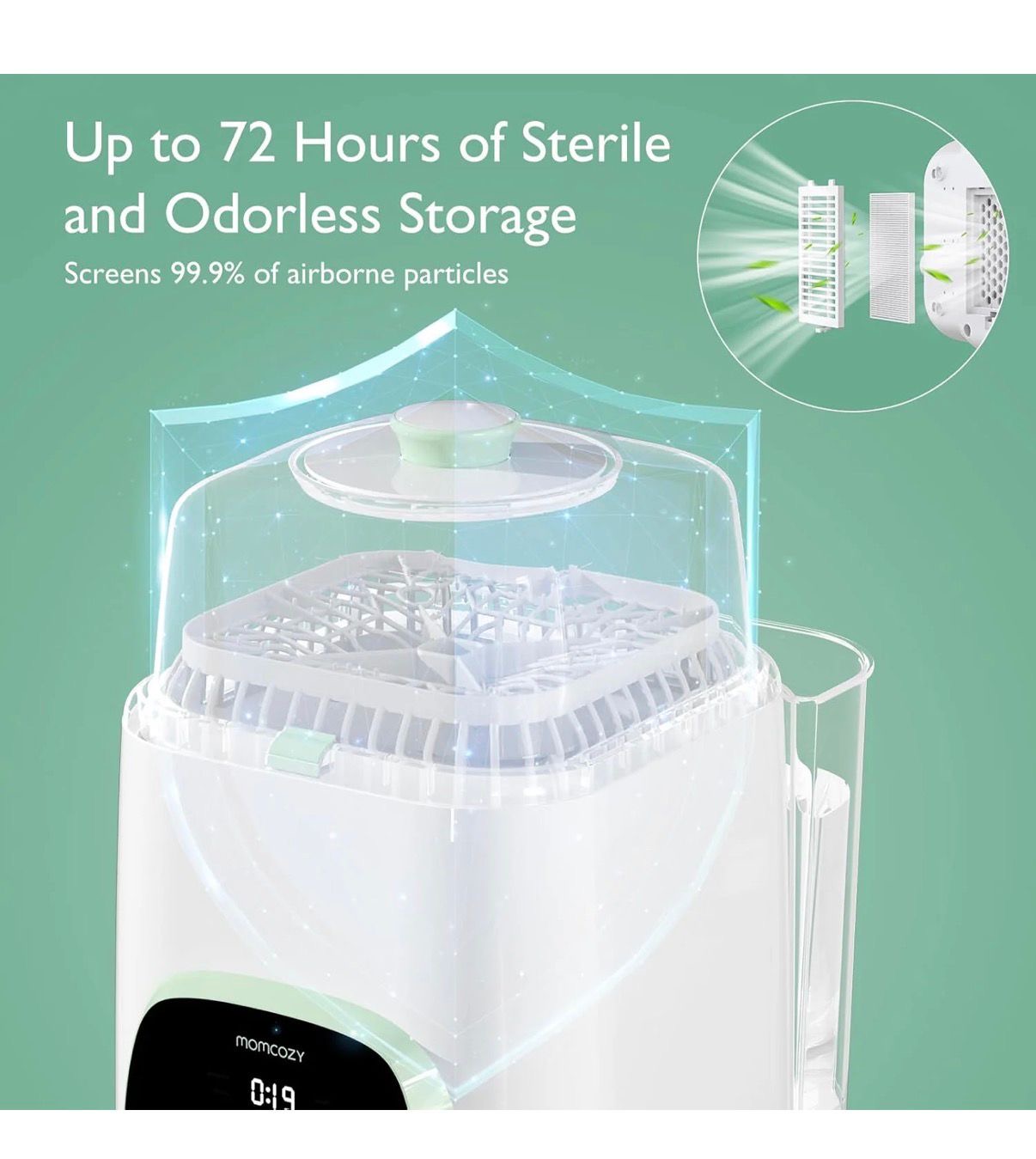 Momcozy KleanPal Pro Baby Bottle Washer, Sterilizer & Dryer  - Image 2