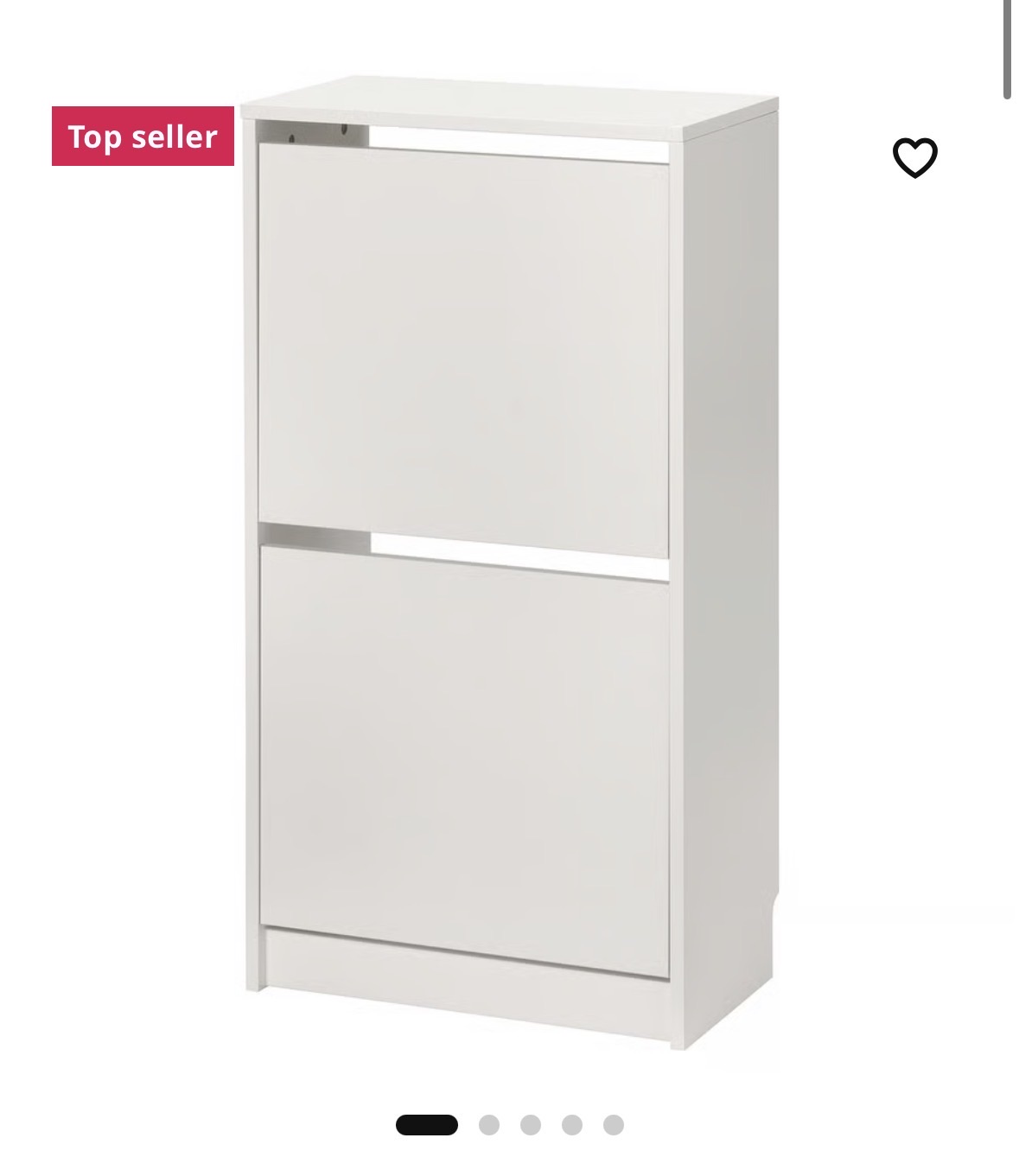 IKEA BISSA Shoe Cabinet – White (2 Compartments) - Image 5