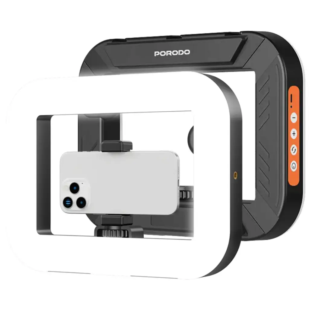 Porodo Lifestyle Handheld Ring Grip Camera & phone vlogging light - Image 2