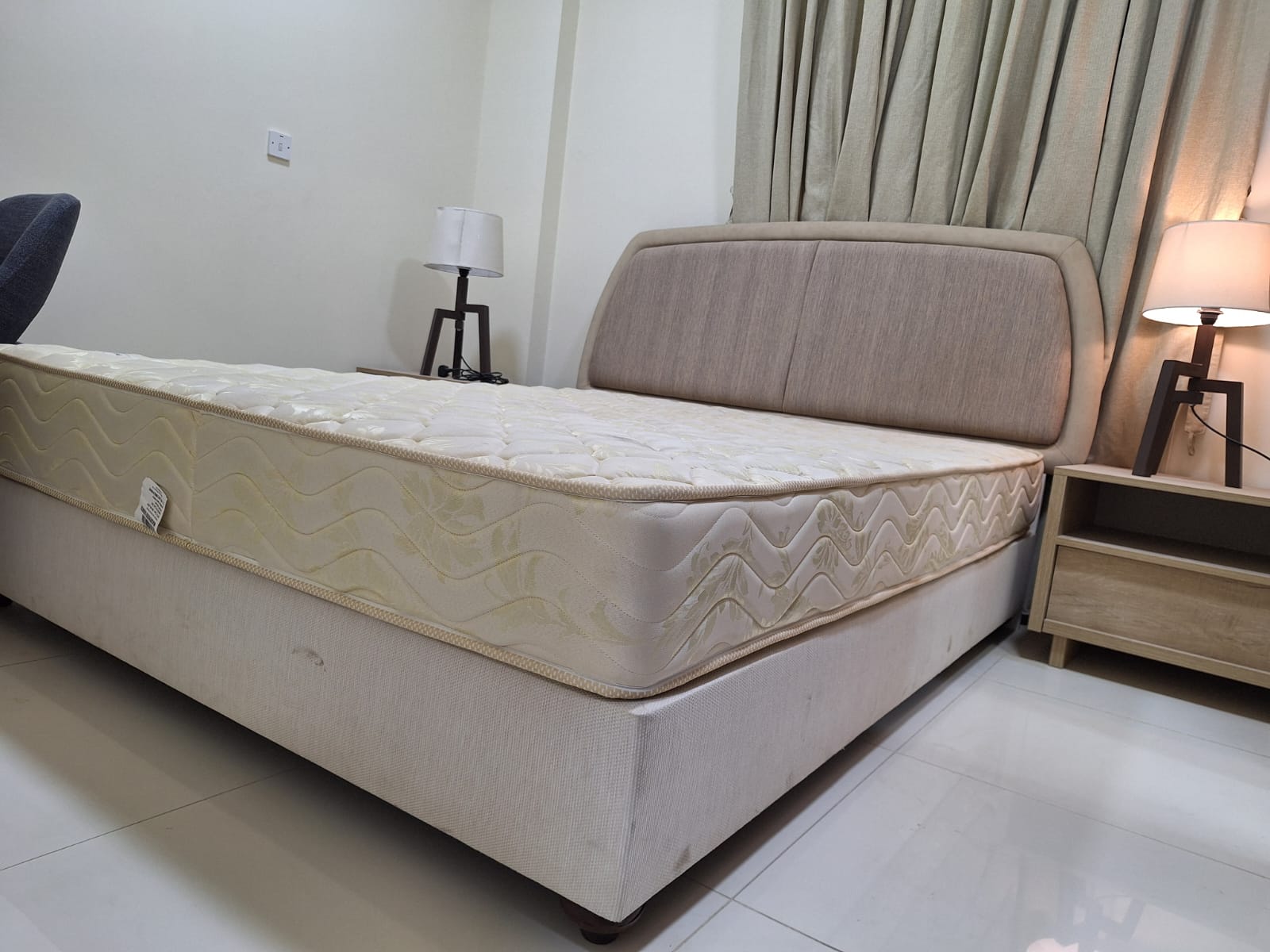 Queen size bed & mattress for sale. Negotiable price - Image 1