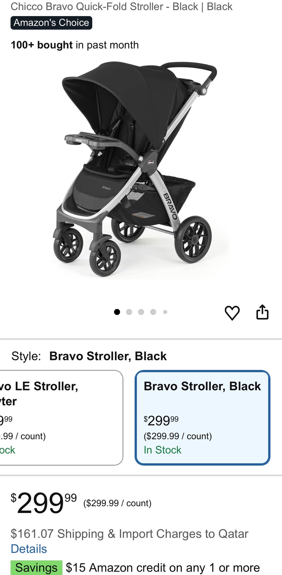 Chicco stroller with car seat  ….. selling price is 600qr  - Image 5