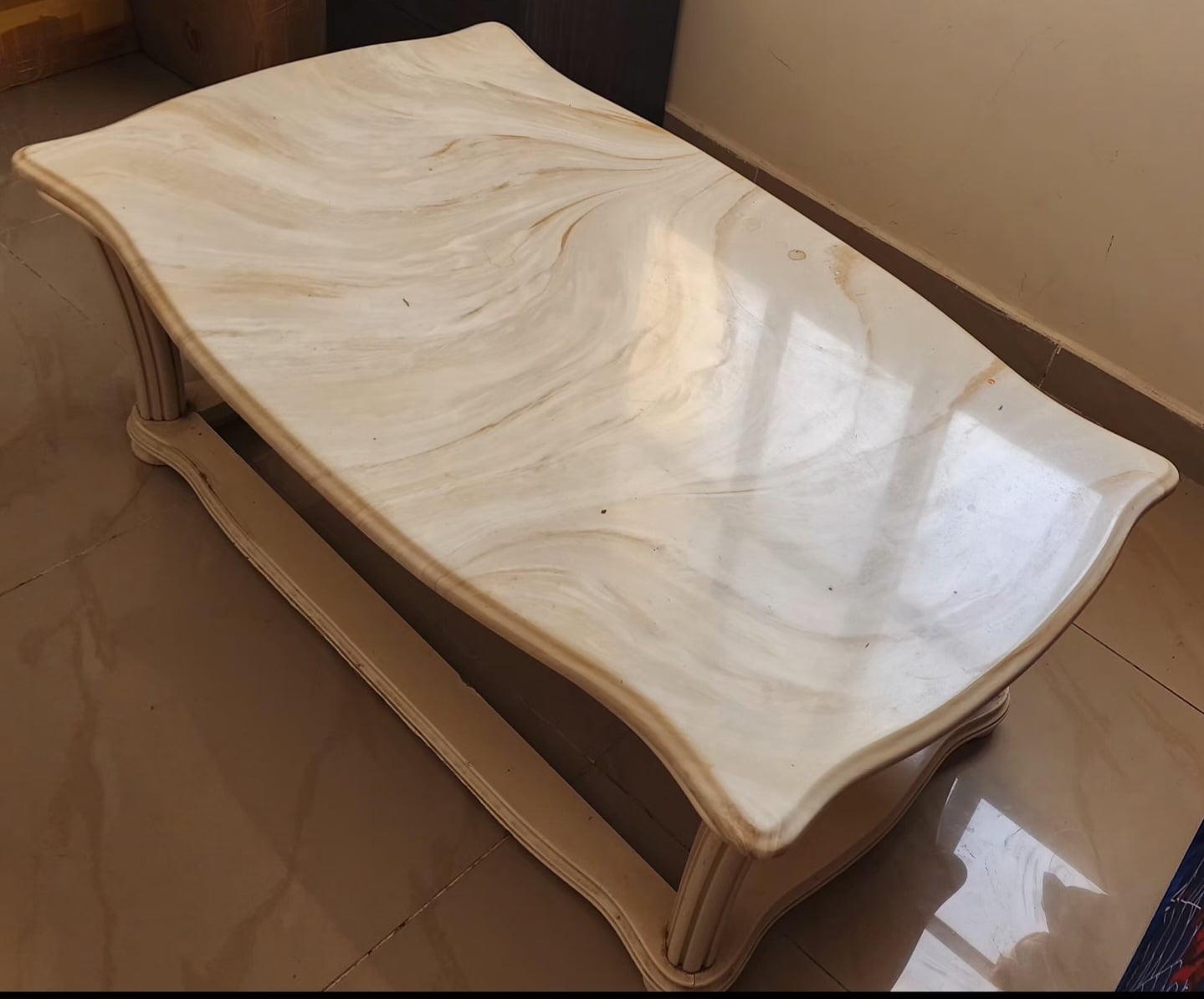 Elegant Marble-Look Center Coffee Table – Great Condition - Image 1