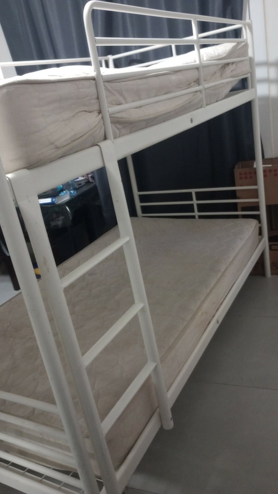 Ikea Bunk bed metal frame with matteress for sale - Image 2