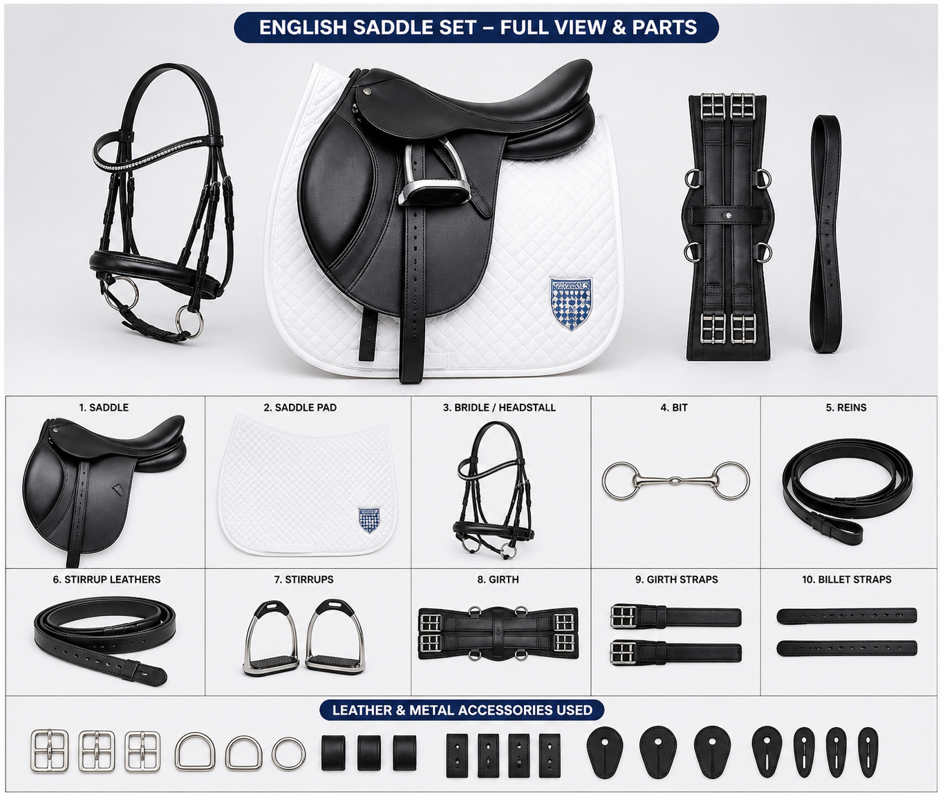 Premium Horse Saddles | American, European & Arabic Styles | Full Sets Available - Image 8