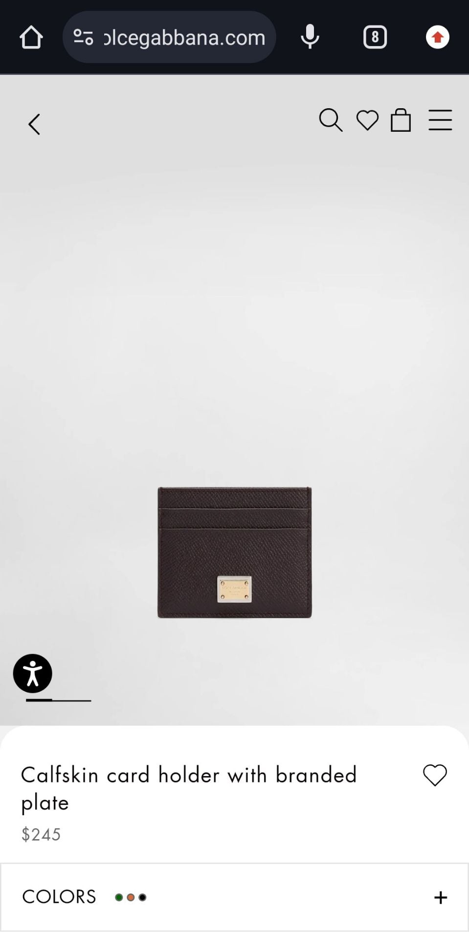 Dolce and Gabbana Calfskin card holder with branded plate | BI0330A10018M073 - Image 7