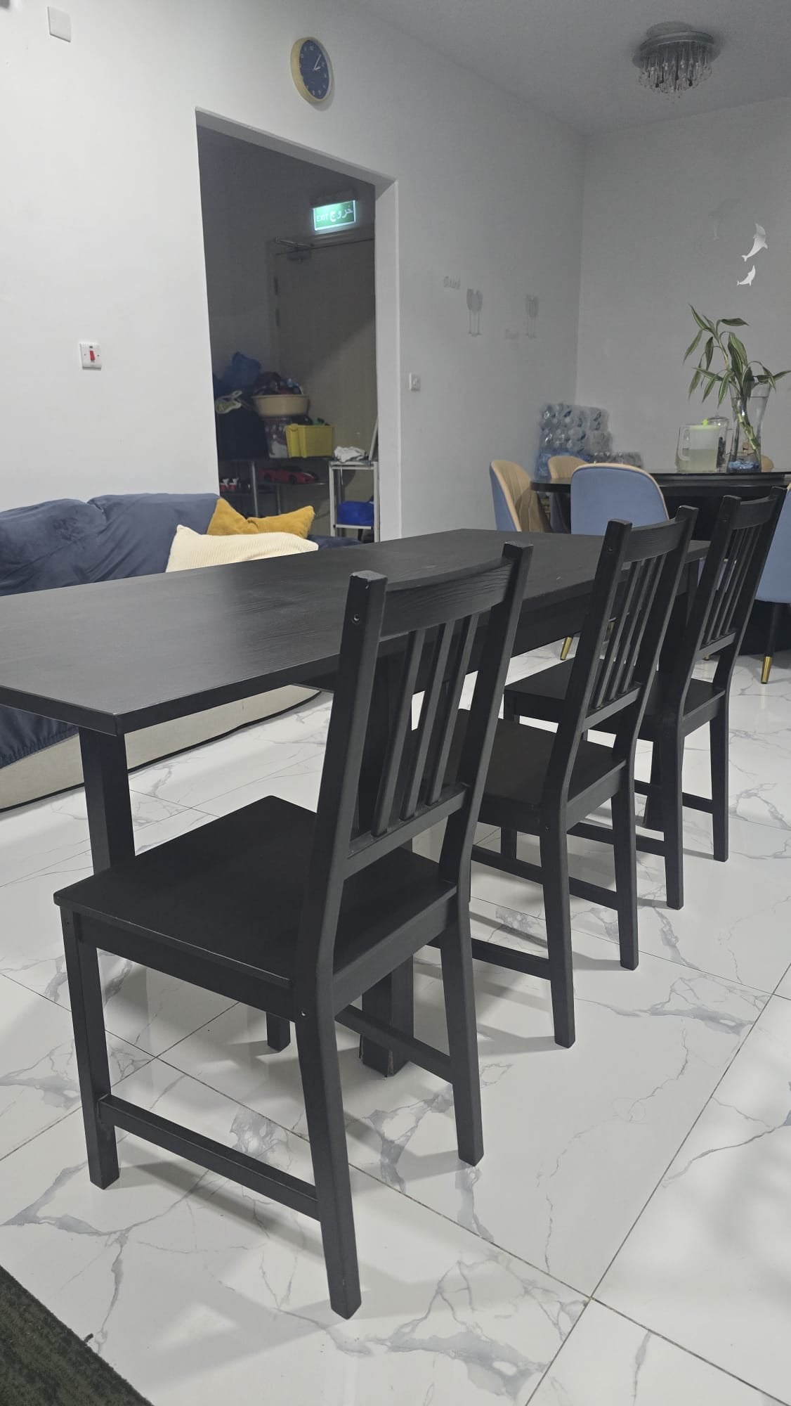 IKEA extendable dinning table with 3 chairs  - Image 2