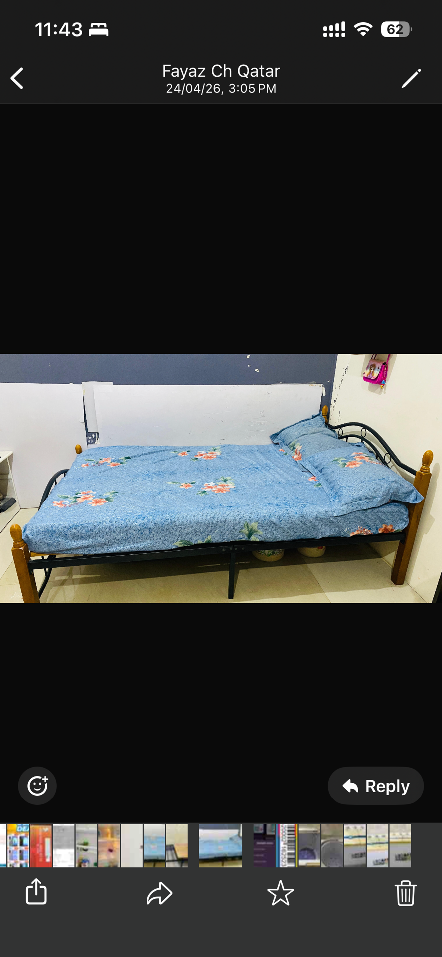 Urgent sale Queen size Bed set and bed mattress at just 200/- - Image 3