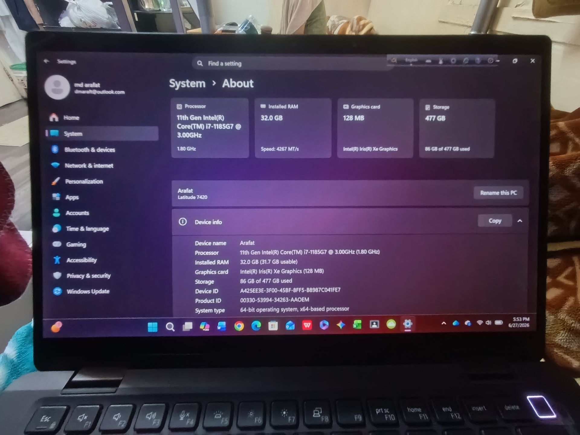 Dell Latitude 7420 (Core i7, الجيل 11, 32GB RAM, 512GB SSD) - Image 9