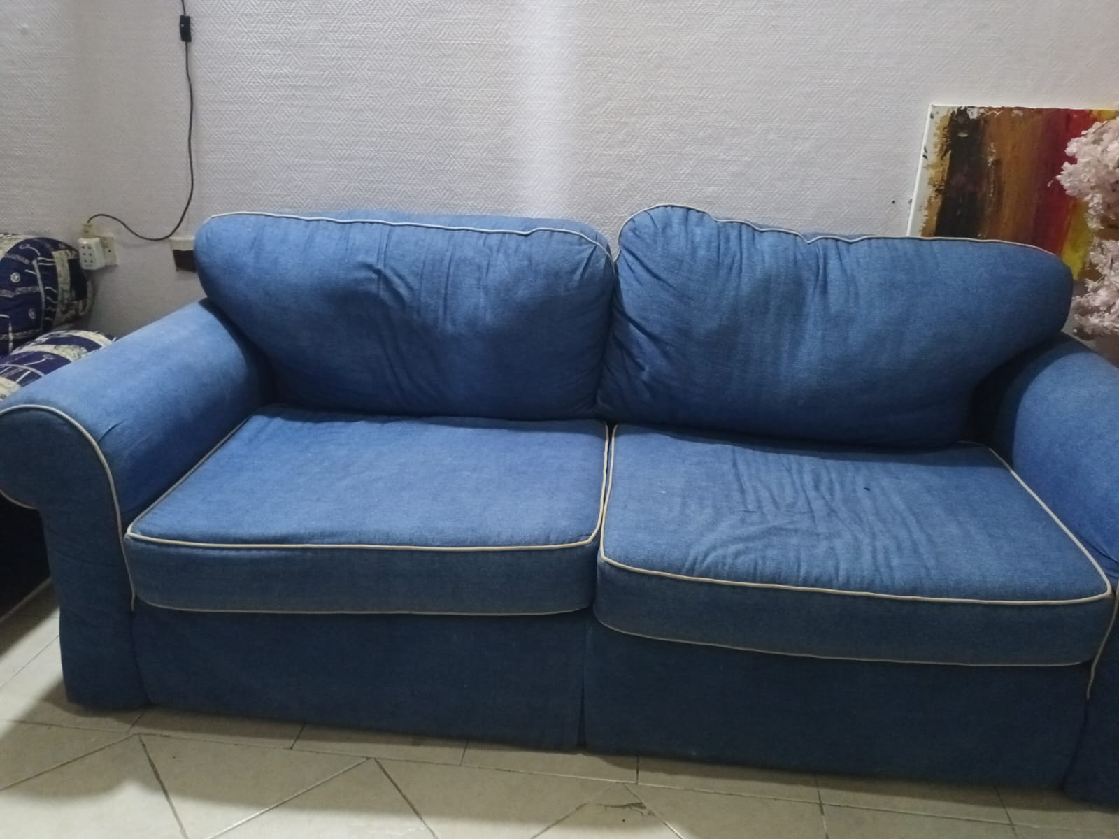 Comfy Blue 2-Seater Sofa – Great Condition - Image 3