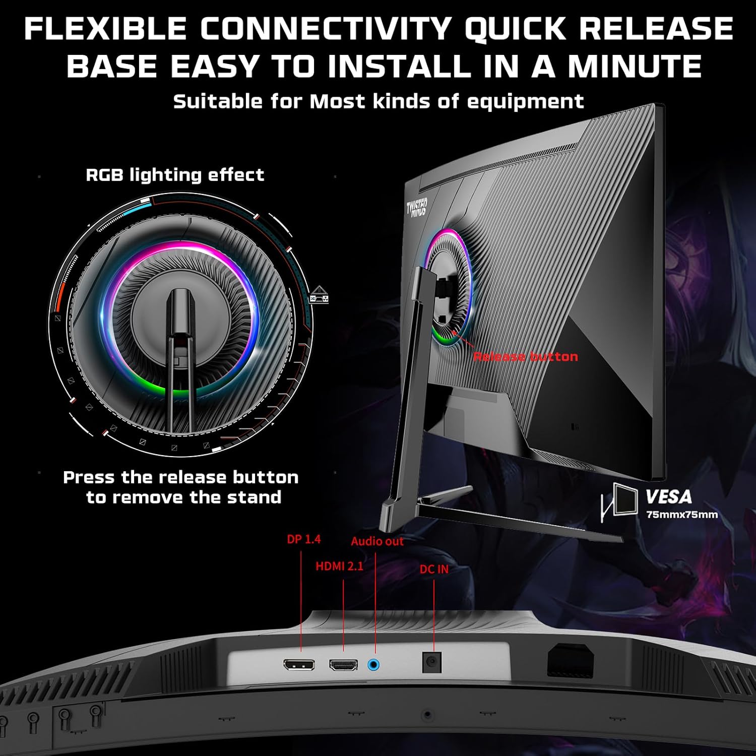 27inch curve FHD 180Hz Twisted Minds Gaming Monitor For Sale - Image 3