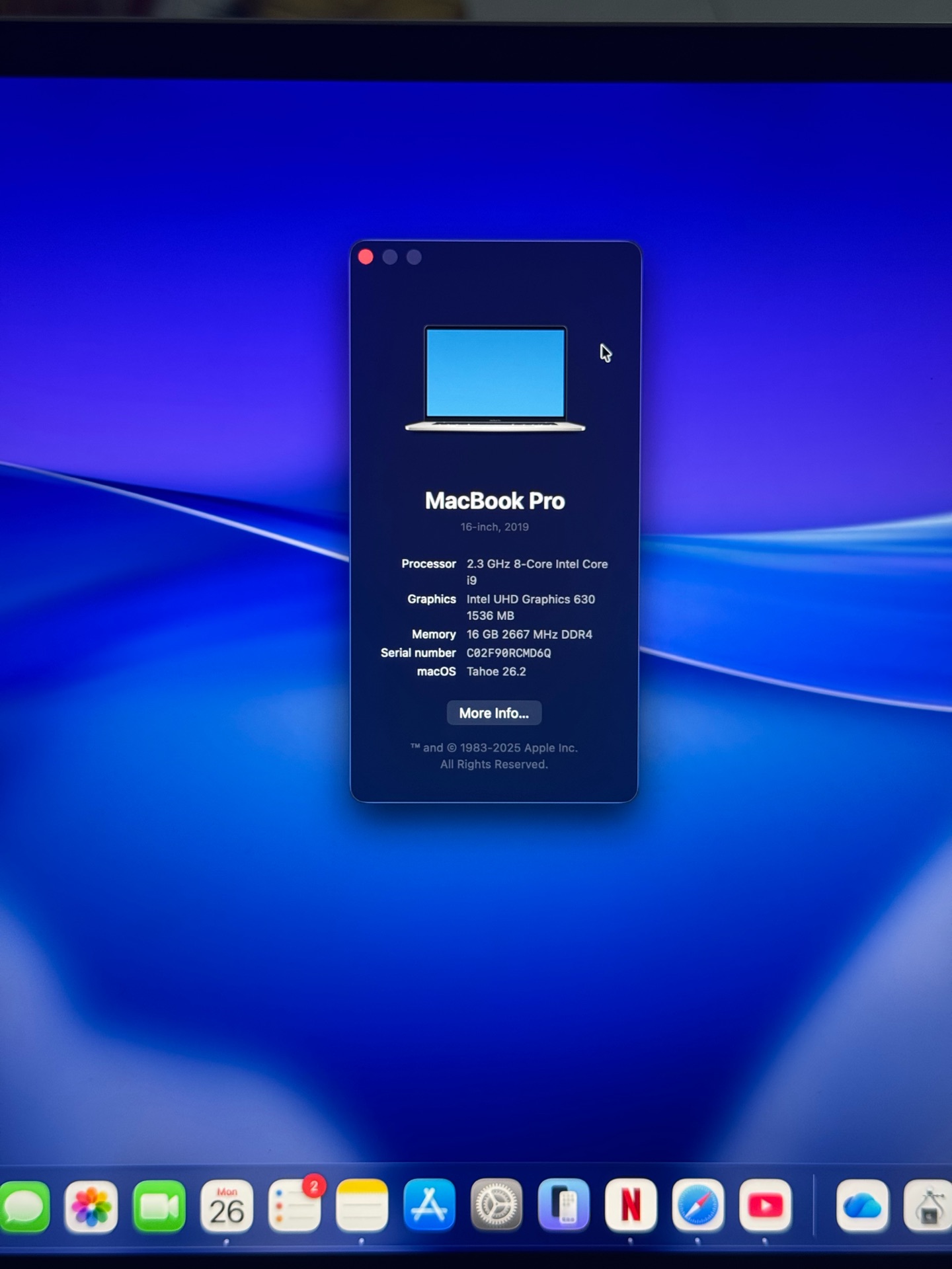Macbook Pro i9 / 16-Inch  / 1 Tb / 16 Ram - Image 3