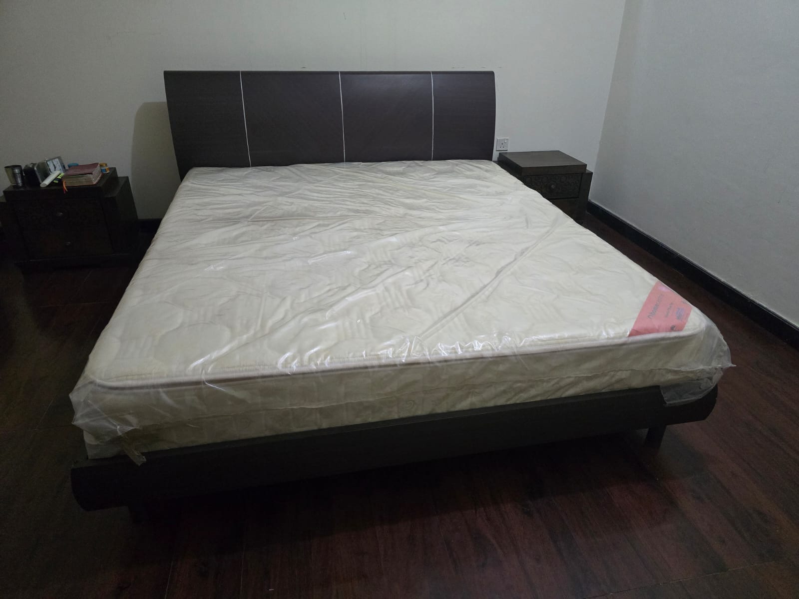 Bet set and mattress with two side tables purchased from Home center - Image 1