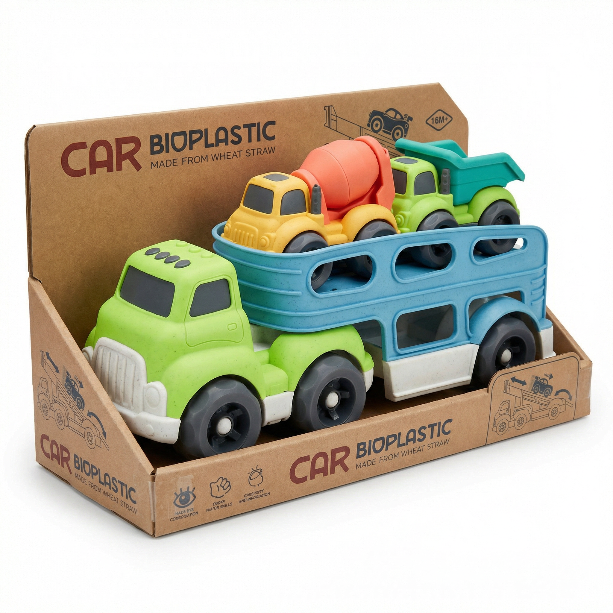 Bioplastic Car Carrier Truck Toy Set - Image 1