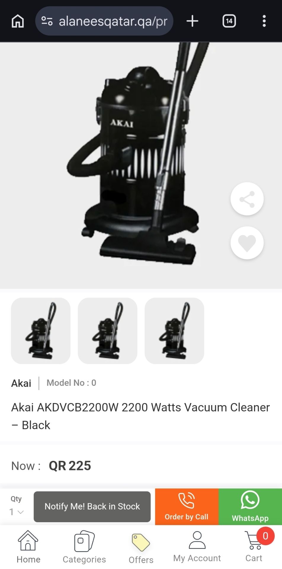 Akai AKDVCB2200W 2200 Watts Vacuum Cleaner - Image 1