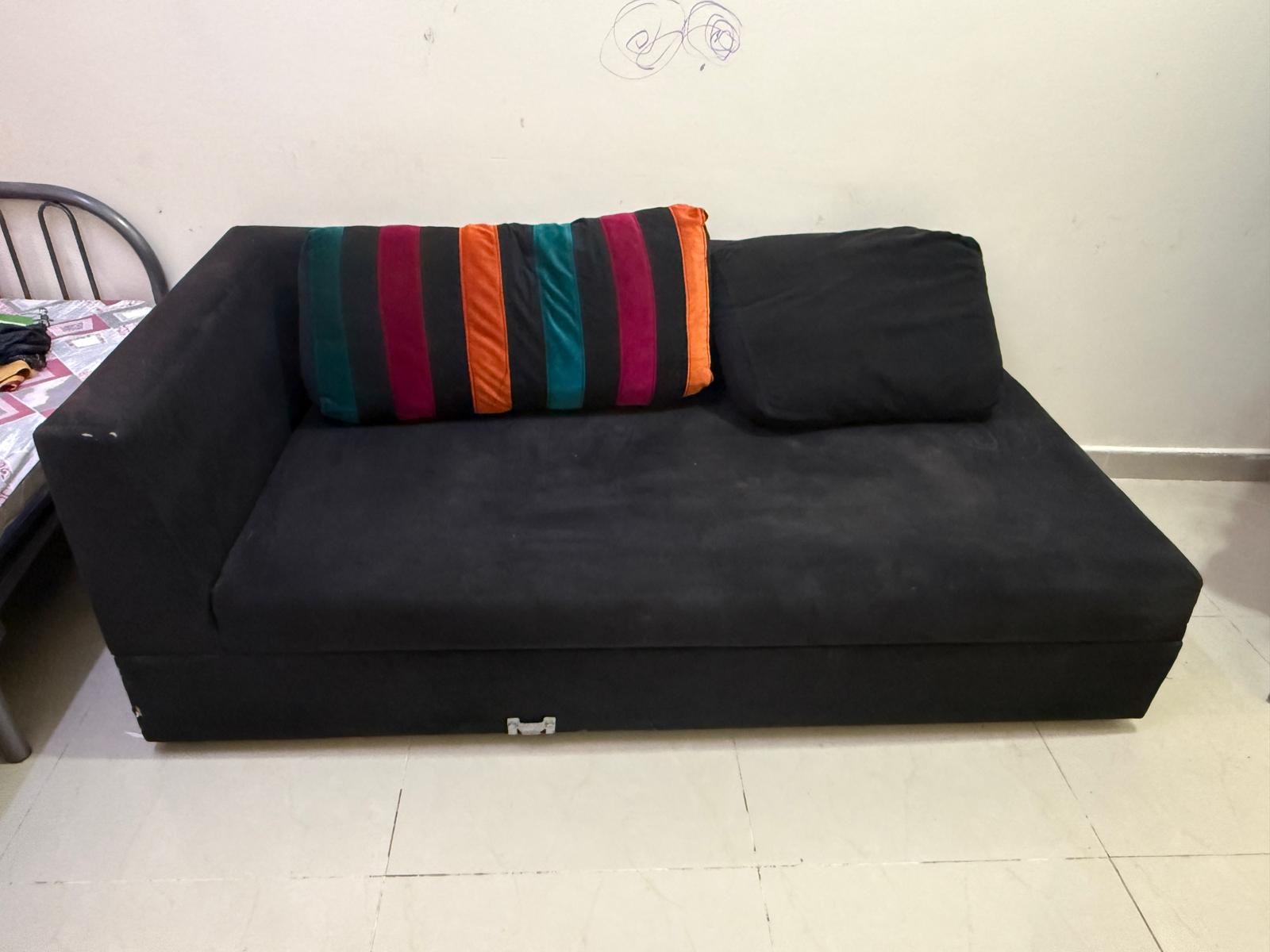 L-Shape Sofa Cum Bed with Storage for Sale - Image 2