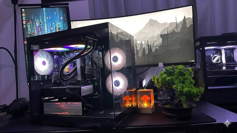 Gaming PC Setup Ryzen 5 7600 + RX 6750 XT | 32GB DDR5 | Dual 280Hz IPS - Image 1