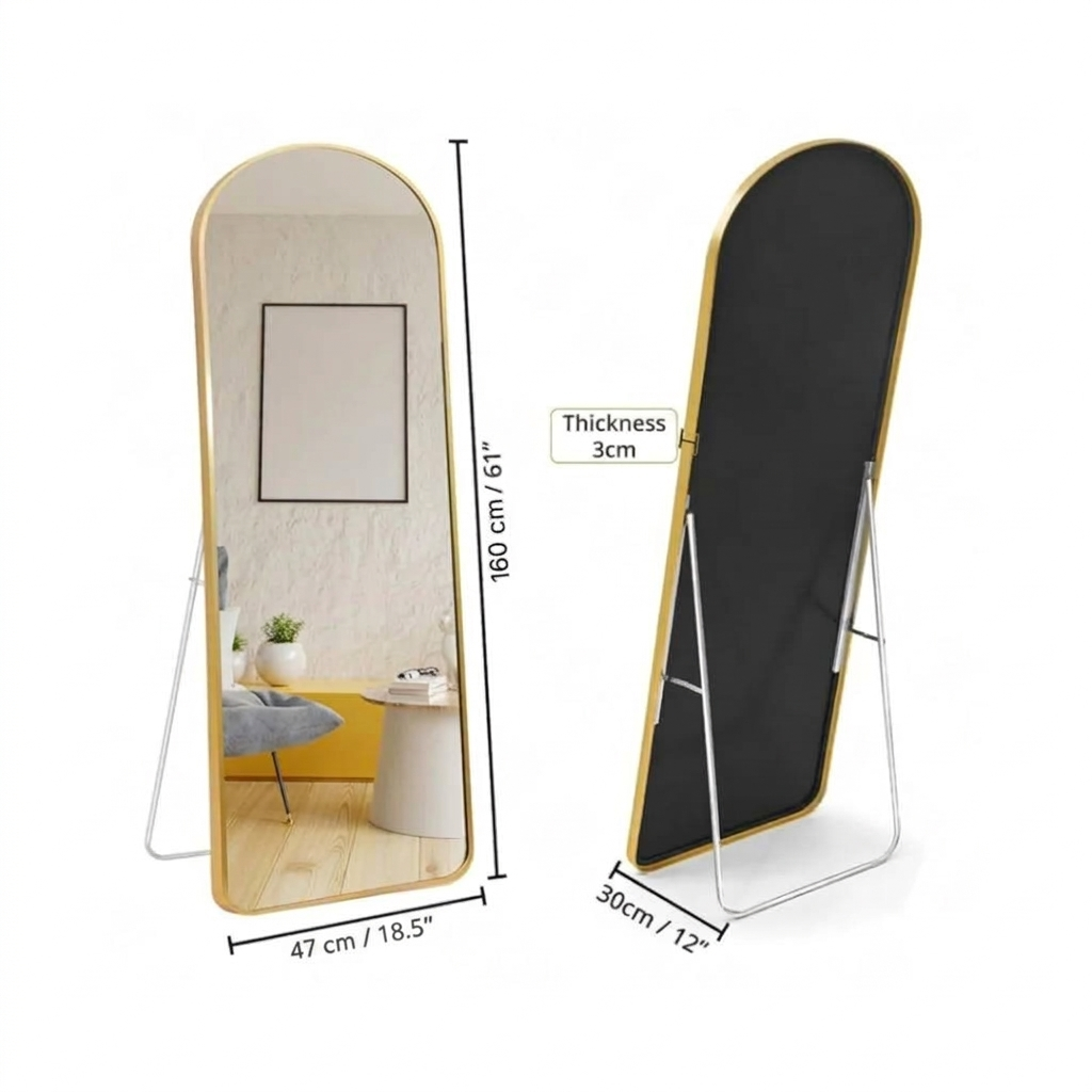 Full length Arched Metal Standing Mirror  - Image 7