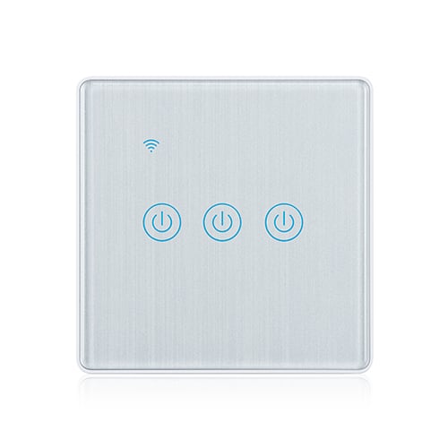 Secuview Three Gang Brushed Panel Smart Switch With Plastic Border - Image 3