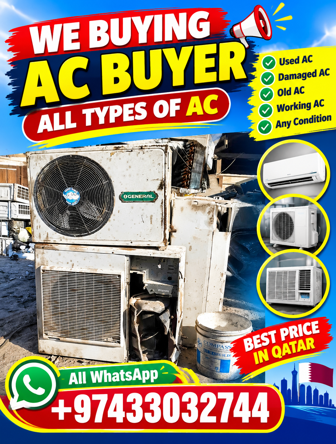 We Buy Damage Air Condition in Qatar