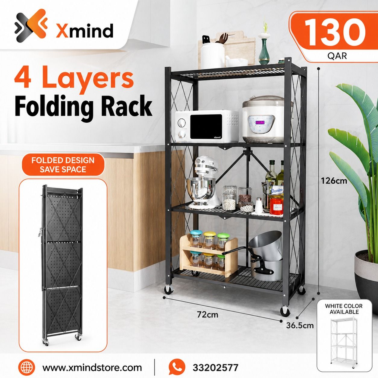 4 Layers folding rack - Image 4
