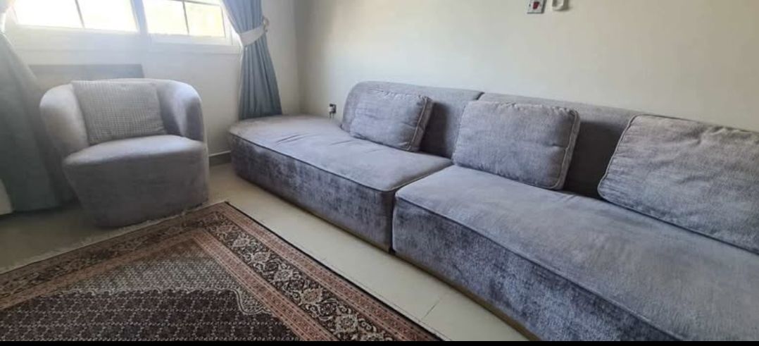 Luxury Velvet Sofa (6 seater) + 2x Club Armchairs and cushions - Image 5