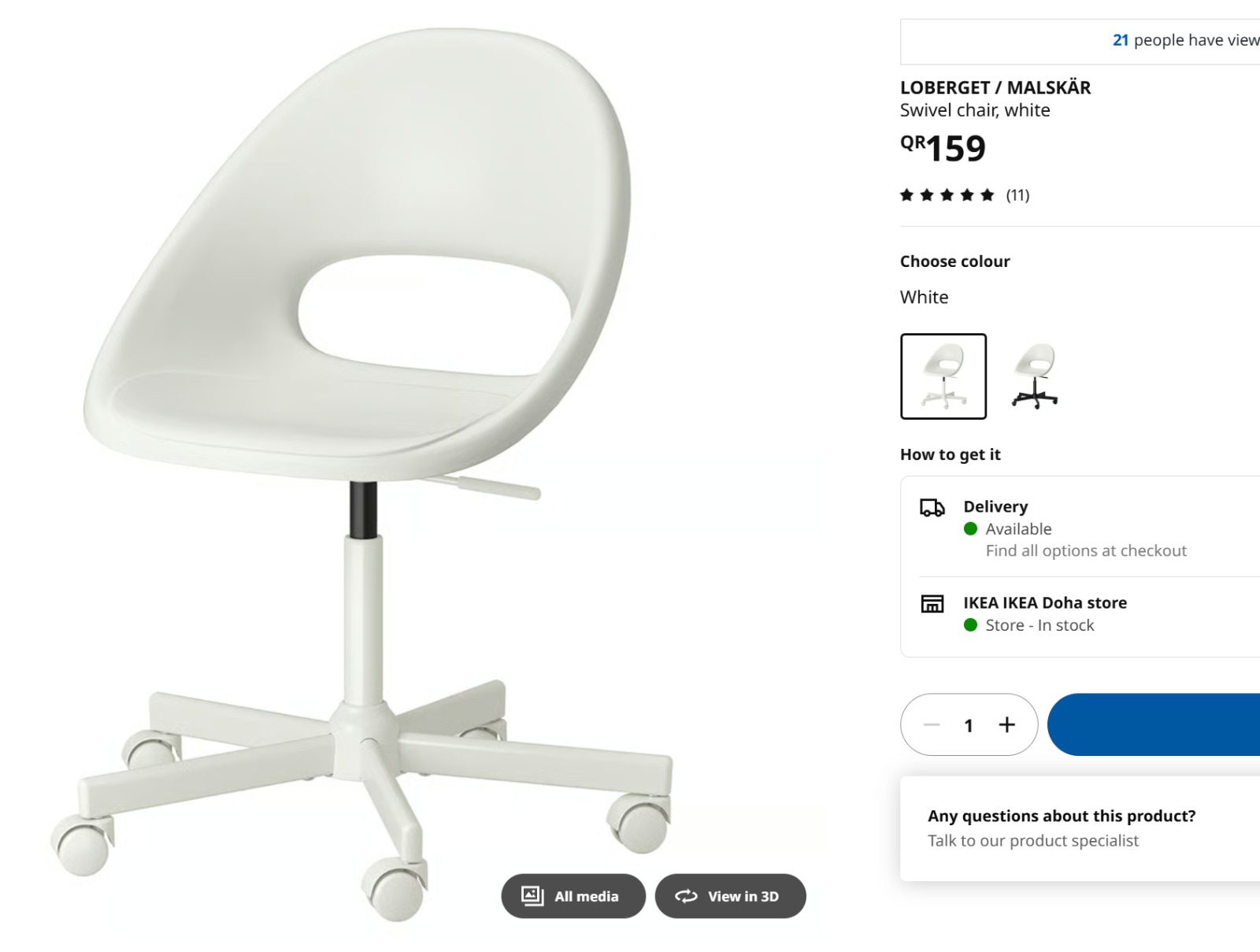 IKEA STUDY TABLE + 3 SWIVEL CHAIRS-NEGOTIABLE - Image 4