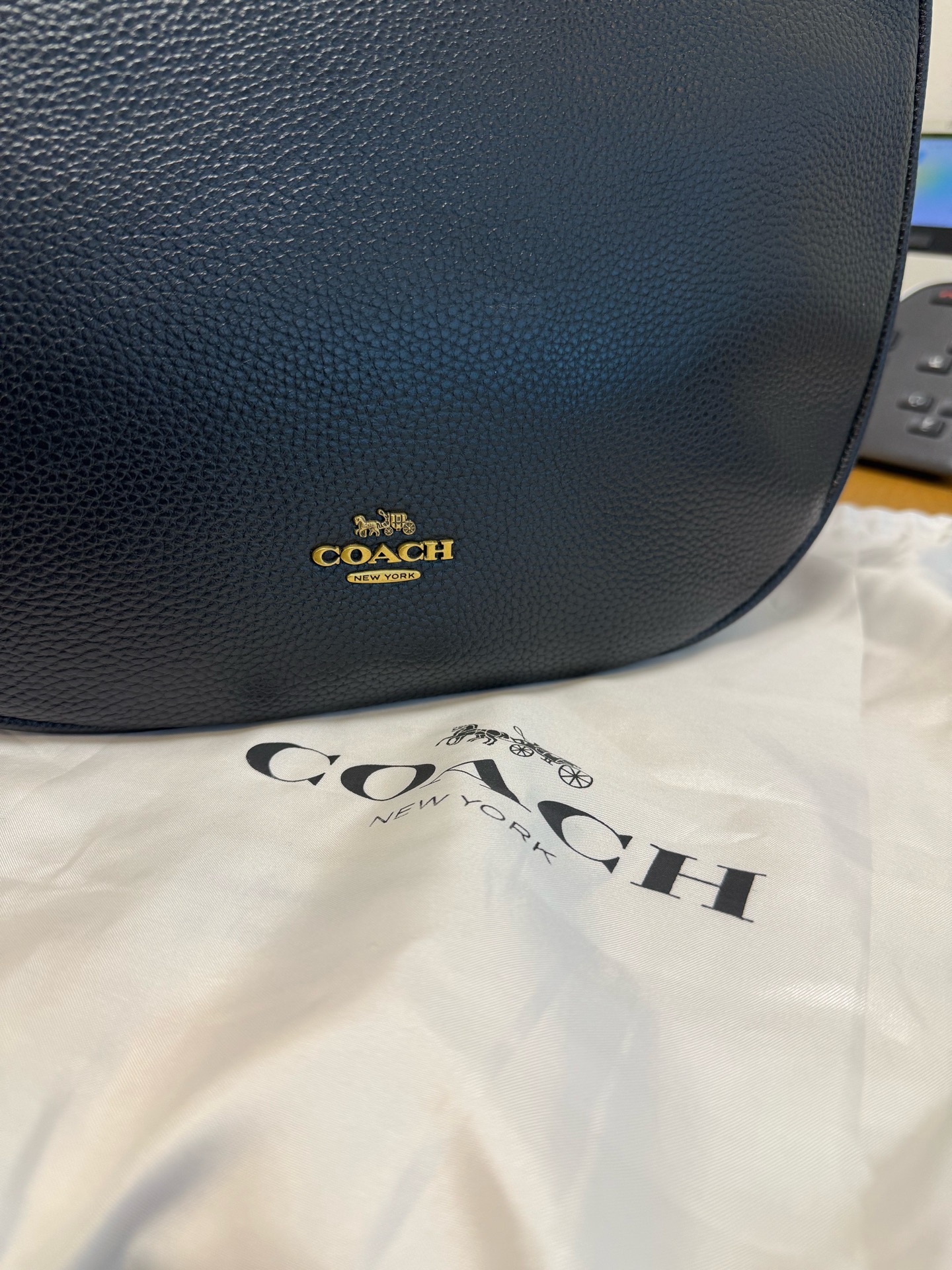 Coach Black Pebbled Leather Shoulder Bag – Like New - Image 1