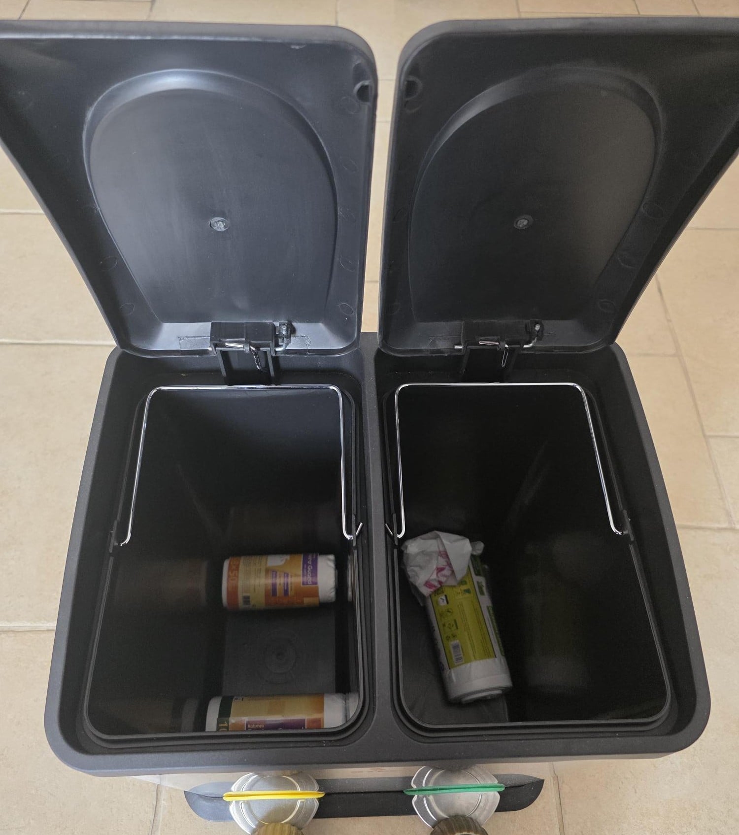 Stainless Steel Pedal Bin | 2 compartment | 30 L - Image 3
