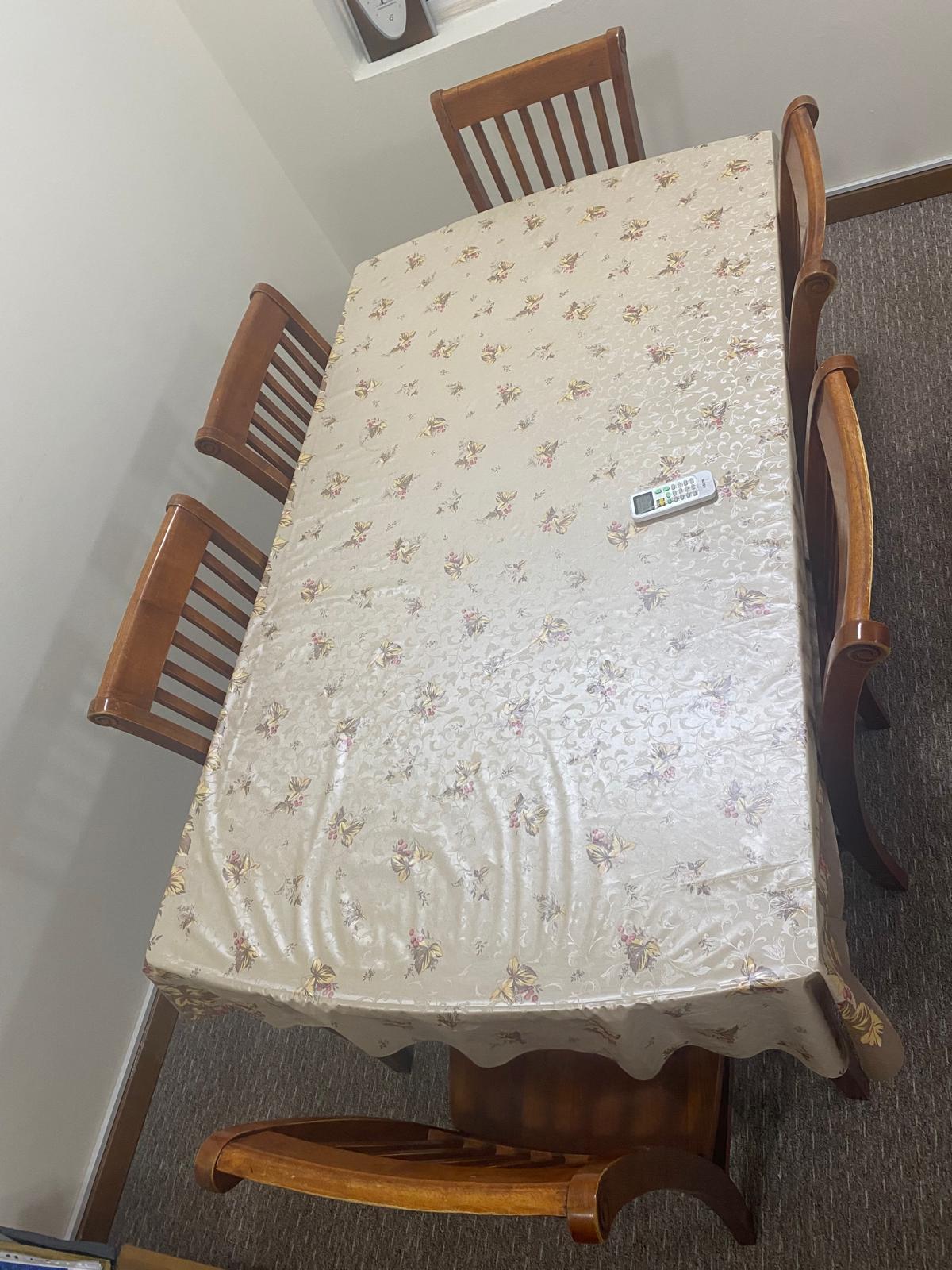 Solid Wood Dining Table & Chairs from Home Centre (6 Nos) - Image 3