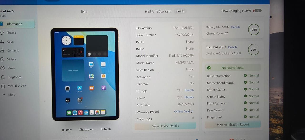 iPad Air 5 64gb 100 battery health  - Image 4