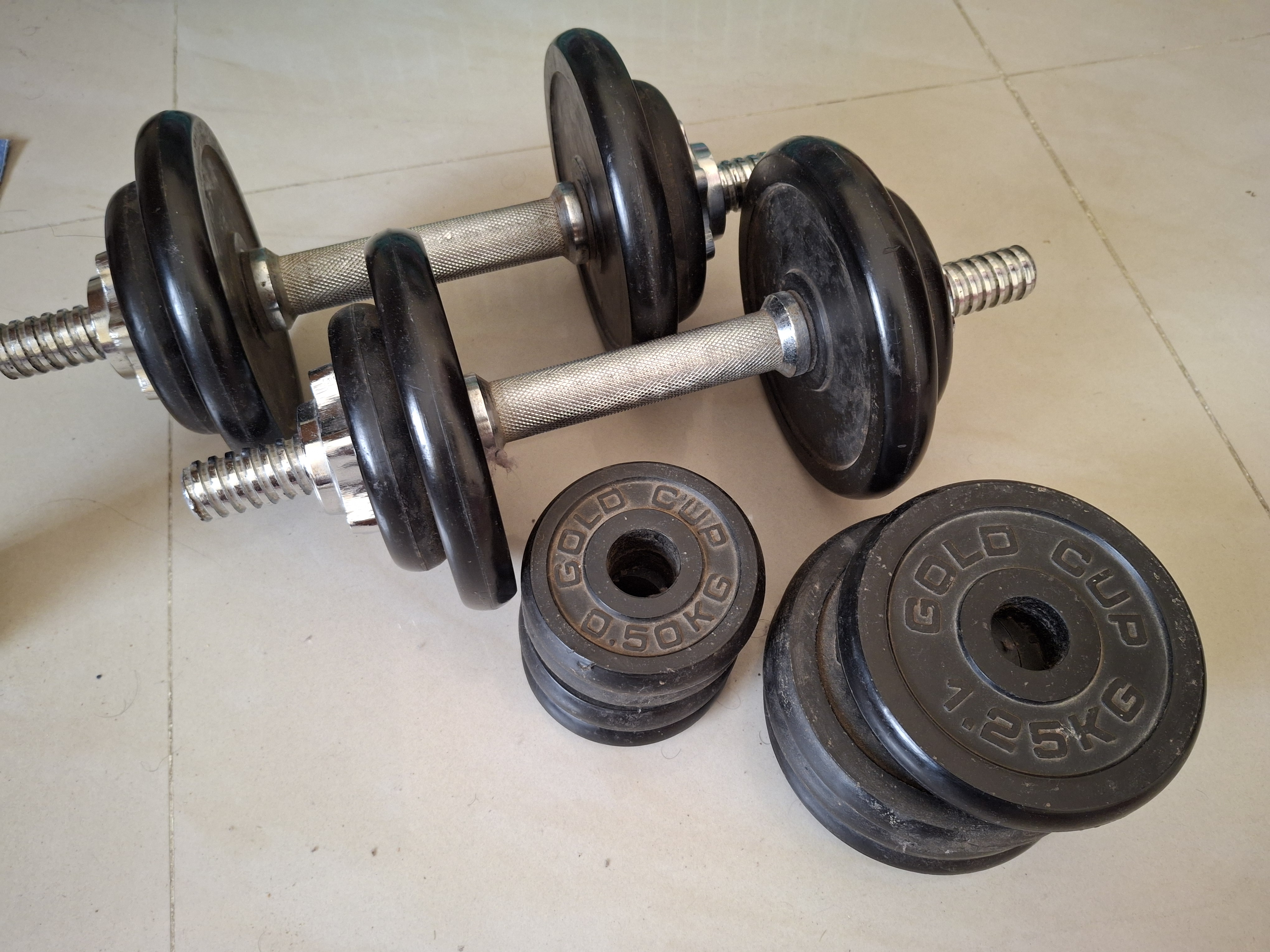 2 Dumbells + plates - Image 2