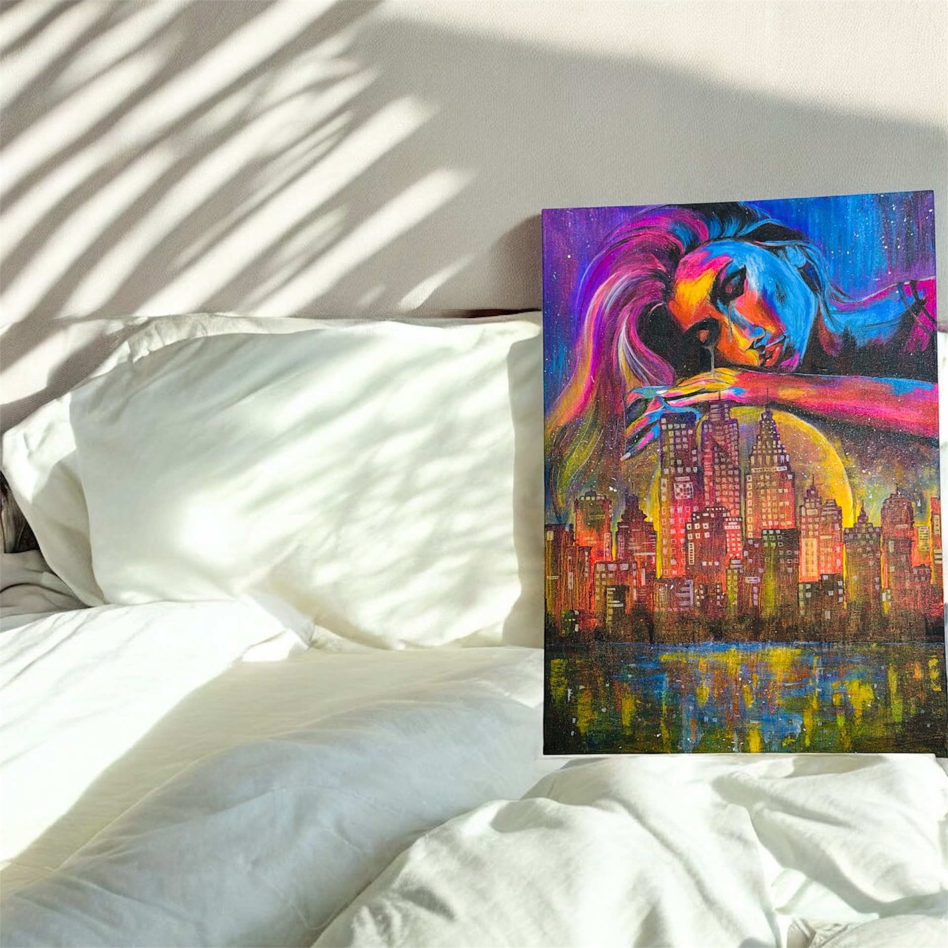 Dreamscape City – Original Hand Painted Canvas (50x70cm) - Image 4