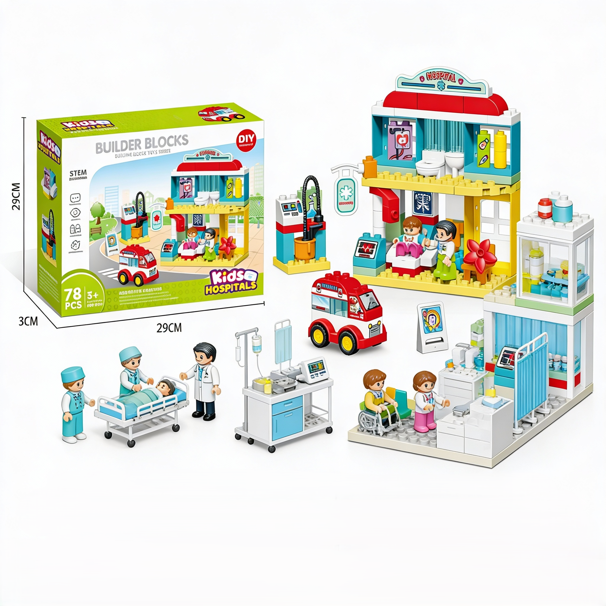 Kids hospital builder blocks set - Image 3