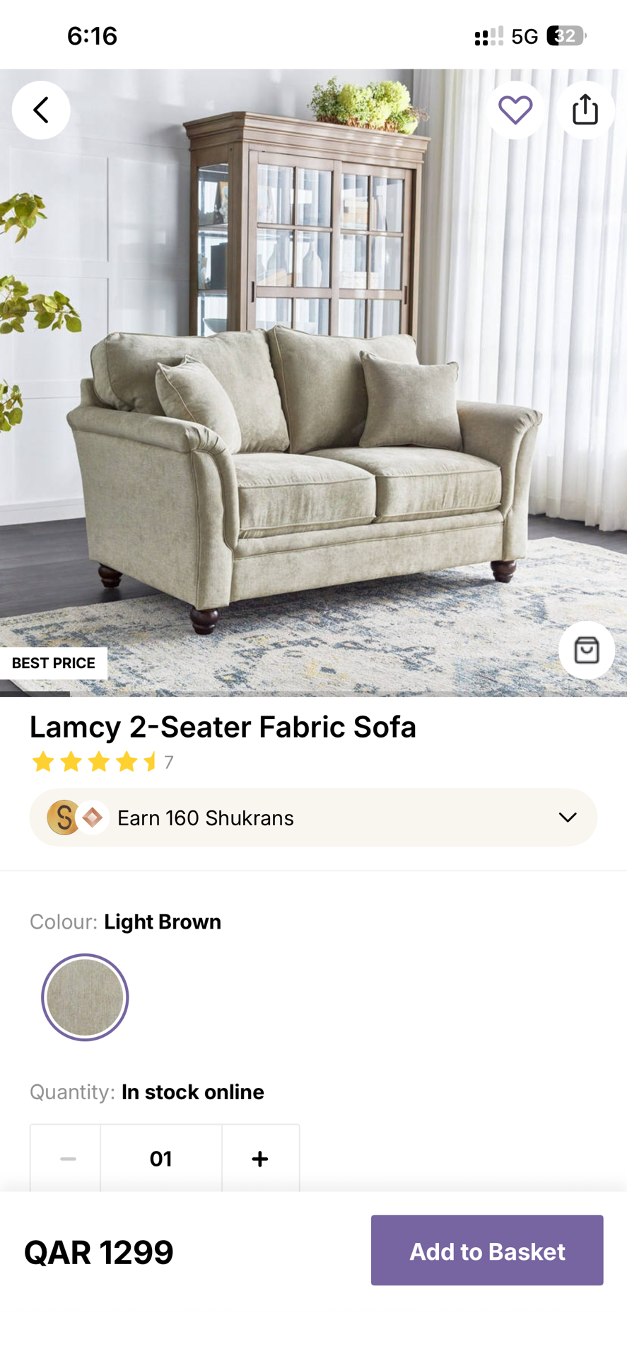 Home Centre Lamcy 3 + 2 Seater Sofa Set – Light Brown – Excellent Condition - Image 4