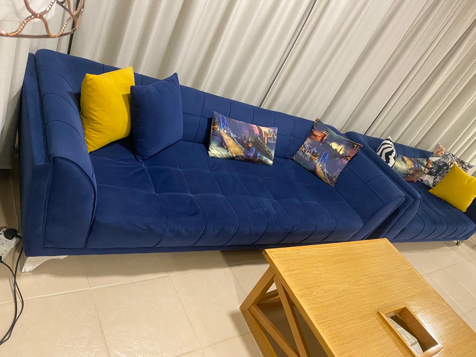 Dark blue 3 piece Sofas (8 seats)- Dark blue shown. - Image 2